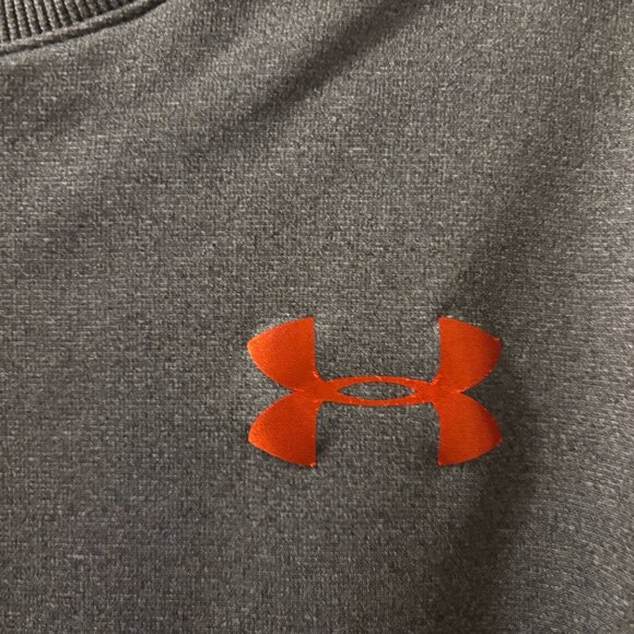 Under Armour Crew Neck – Dark Grey with Orange Logo - Picture 3 of 4